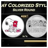 Snoopy Valentines Day Colorized Style - 1 oz Silve