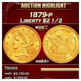 1879-p Gold Liberty Quarter Eagle $2 1/2 ms64+ SEG