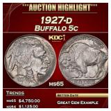 1927-d Buffalo Nickel 5c ms65 SEGS
