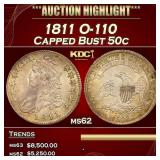 1811 Capped Bust Half Dollar O-110 50c ms62 USCG