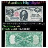 1880 $1 United States Note Grades Choice CU Signat