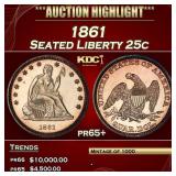 1861 Proof Seated Liberty Quarter 25c pr65+ SEGS