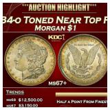 1884-o Morgan Dollar Toned Near Top Pop $1 ms67+ S