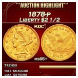 1878-p Gold Liberty Quarter Eagle $2 1/2 ms65+ SEG
