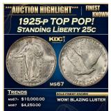 1925-p Standing Liberty Quarter TOP POP! 25c ms67