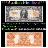 1922 $20 Large Size Gold Certificate Grades au53 S
