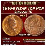 1916-s Lincoln Cent Near Top Pop 1c ms65+ rb SEGS