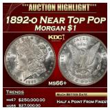 1892-o Morgan Dollar Near Top Pop $1 ms66+ SEGS
