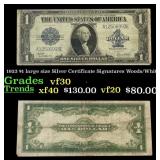 1923 $1 large size Silver Certificate Grades vf++