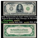 1928 $1000 Green Seal Federal Reserve Note "Redeem