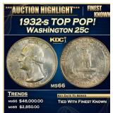 1932-s Washington Quarter TOP POP! 25c ms66 SEGS
