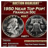 1950 Proof Franklin Half Dollar Near Top Pop! 50c