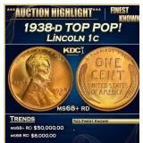 1938-d Lincoln Cent TOP POP! 1c ms68+ rd SEGS