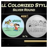 Lucy Pulling Football Colorized Style - 1 oz Silve