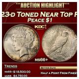 1923-d Peace Dollar Toned Near Top Pop $1 ms66+ SE