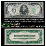 1934A $1000 Green Seal Federal Reserve Note Presid