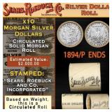 CA- SEARS Circ Morgan Silver Dollar 10 Coin Roll 1