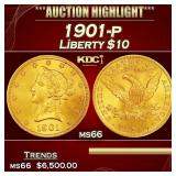 1901-p Gold Liberty Eagle $10 ms66 SEGS