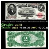 1917 $2 Large Size Legal Tender Note Thomas Jeffer