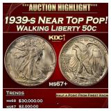 1939-s Walking Liberty Half Dollar Near Top Pop! 5