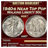 1940-s Walking Liberty Half Dollar Near Top Pop 50