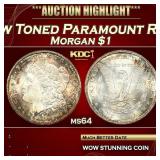 1887-s Morgan Dollar Rainbow Toned Paramount Redfi