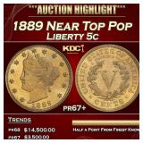 1889 Proof Liberty Nickel Near Top Pop 5c pr67+ SE