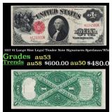 1917 $1 Large Size Legal Tender Note Grades Select