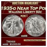 1944-p Walking Liberty Half Dollar Near Top Pop 50