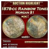 1878-cc Morgan Dollar Rainbow Toned $1 ms65+ SEGS