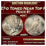1927-d Peace Dollar Toned Near Top Pop $1 ms65+ SE