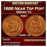 1888 Indian Cent Near Top Pop! 1c ms66+ rd SEGS
