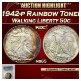 PCGS 1942-p Walking Liberty Half Dollar Rainbow To