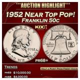 1952 Proof Franklin Half Dollar Near Top Pop! 50c