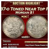 1887-o Morgan Dollar Toned Near Top Pop $1 ms65+ S