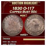 1830 Capped Bust Half Dollar O-117 50c ms62+ USCG