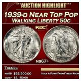 1939-d Walking Liberty Half Dollar Near Top Pop 50