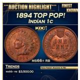 1894 Indian Cent TOP POP! 1c ms66+ rb SEGS