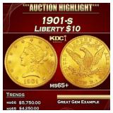 1901-s Gold Liberty Eagle $10 ms65+ SEGS
