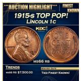 1915-s Lincoln Cent TOP POP! 1c ms66 rb SEGS