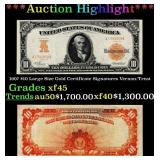 1907 $10 Large Size Gold Certificate Grades xf+ Si
