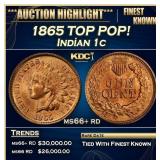 1865 Indian Cent TOP POP! 1c ms66+ rd SEGS