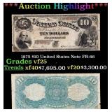1875 $10 United States Note Grades vf25 FR-66