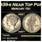 1939-s Mercury Dime Near Top Pop! 10c ms67+ SEGS