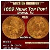 1889 Indian Cent Near Top Pop! 1c ms66+ rd SEGS