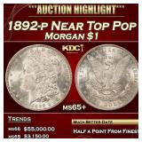 1892-p Morgan Dollar Near Top Pop $1 ms65+ SEGS
