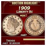 1909 Proof Liberty Nickel 5c pr67 SEGS