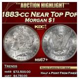 1883-cc Morgan Dollar Near Top Pop $1 ms67+ SEGS