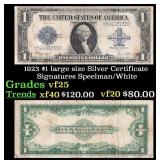 1923 $1 large size Silver Certificate Grades vf+ S