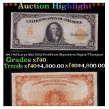 1907 $10 Large Size Gold Certificate Grades xf Sig